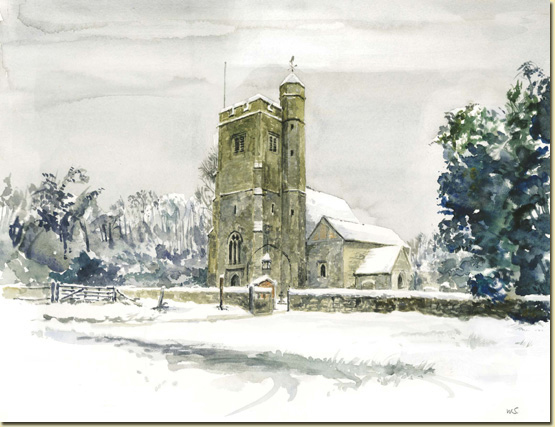 Ryarsh Church in the snow